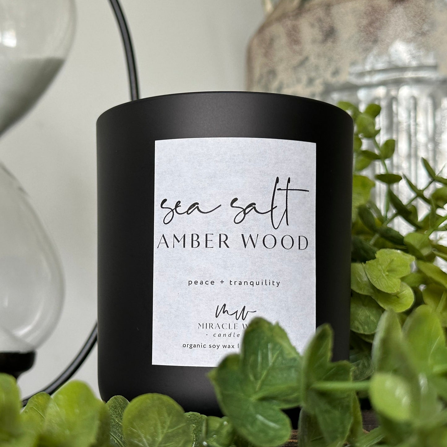 Sea Salt Amber Wood Candle