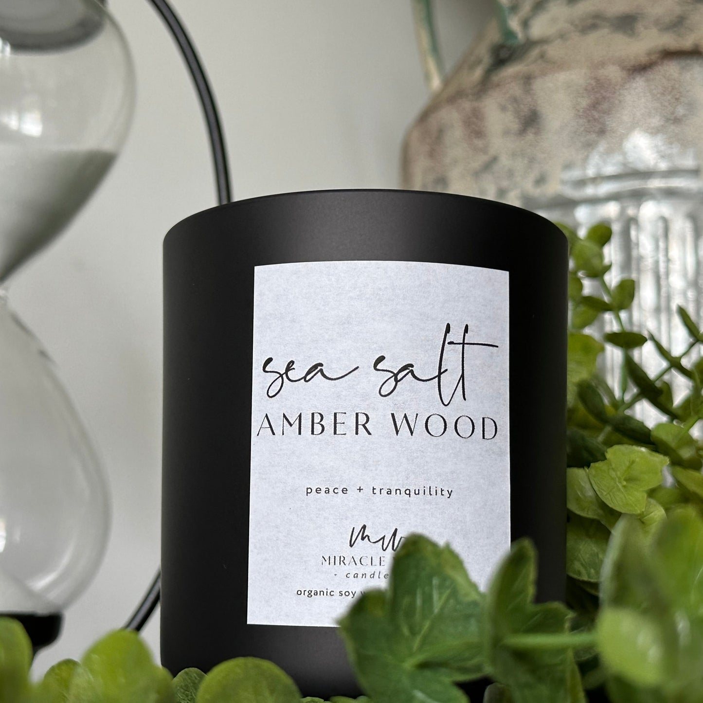 Sea Salt Amber Wood Candle